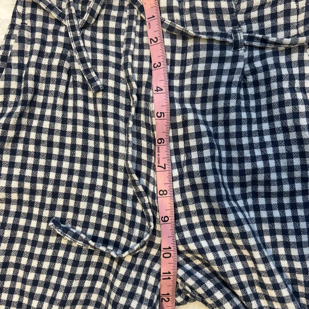 Abercrombie & Fitch Women’s XS Black White Gingham Linen Blend Wide Leg - Picture 11 of 15